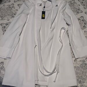 Gianni Bini White Long Sleeve Blazer Dress with Self Tie